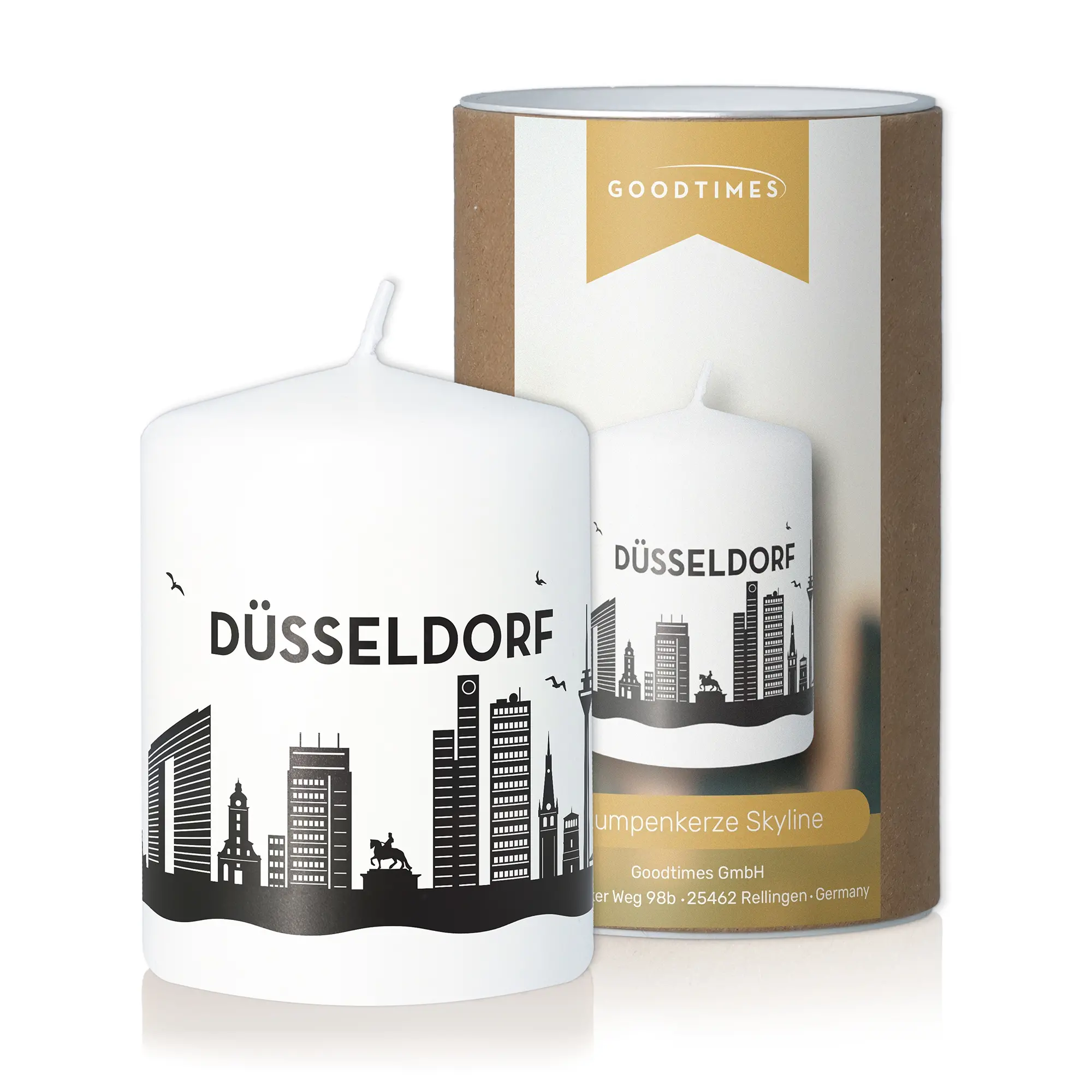 Stumpenkerze Skyline Düsseldorf