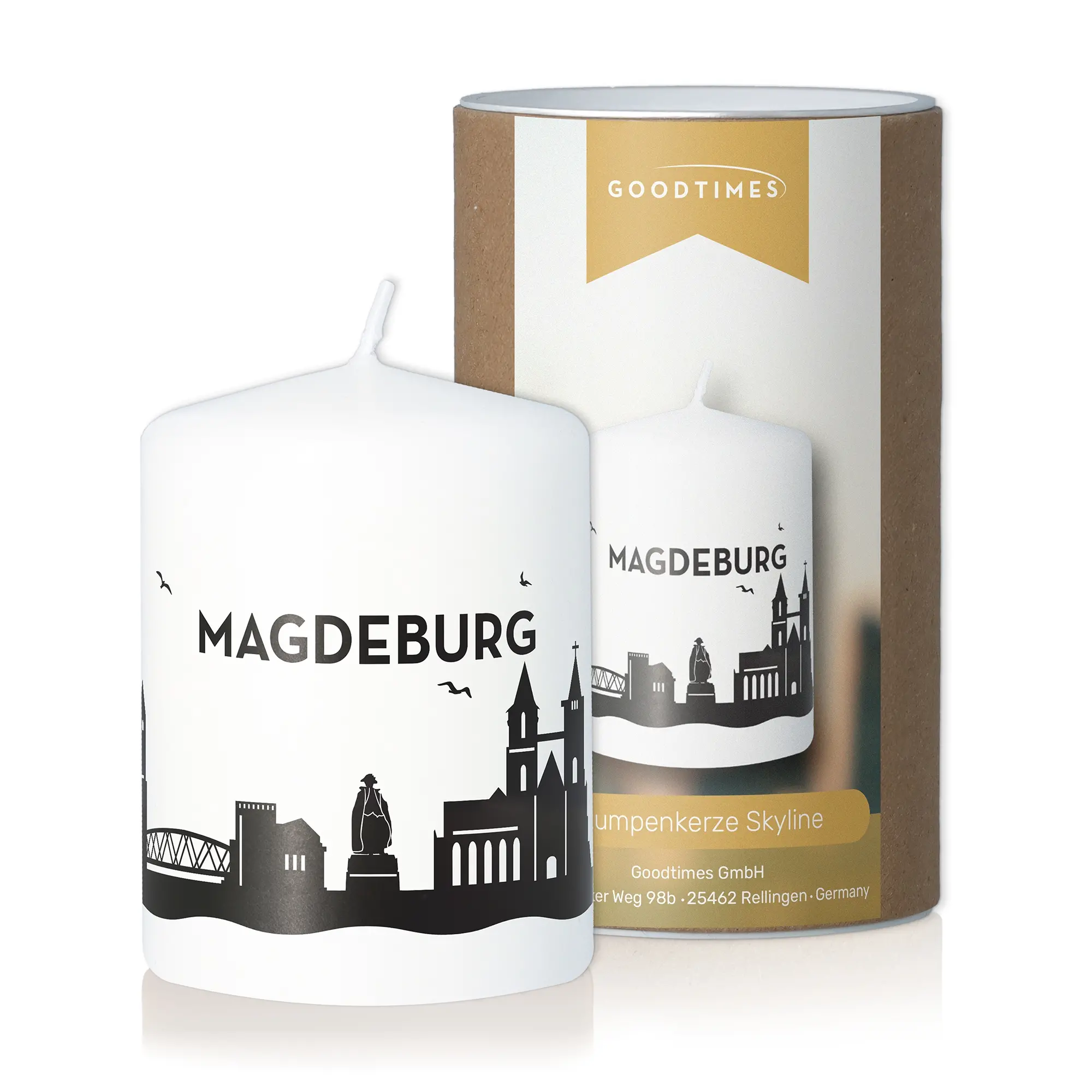 Stumpenkerze Skyline Magdeburg