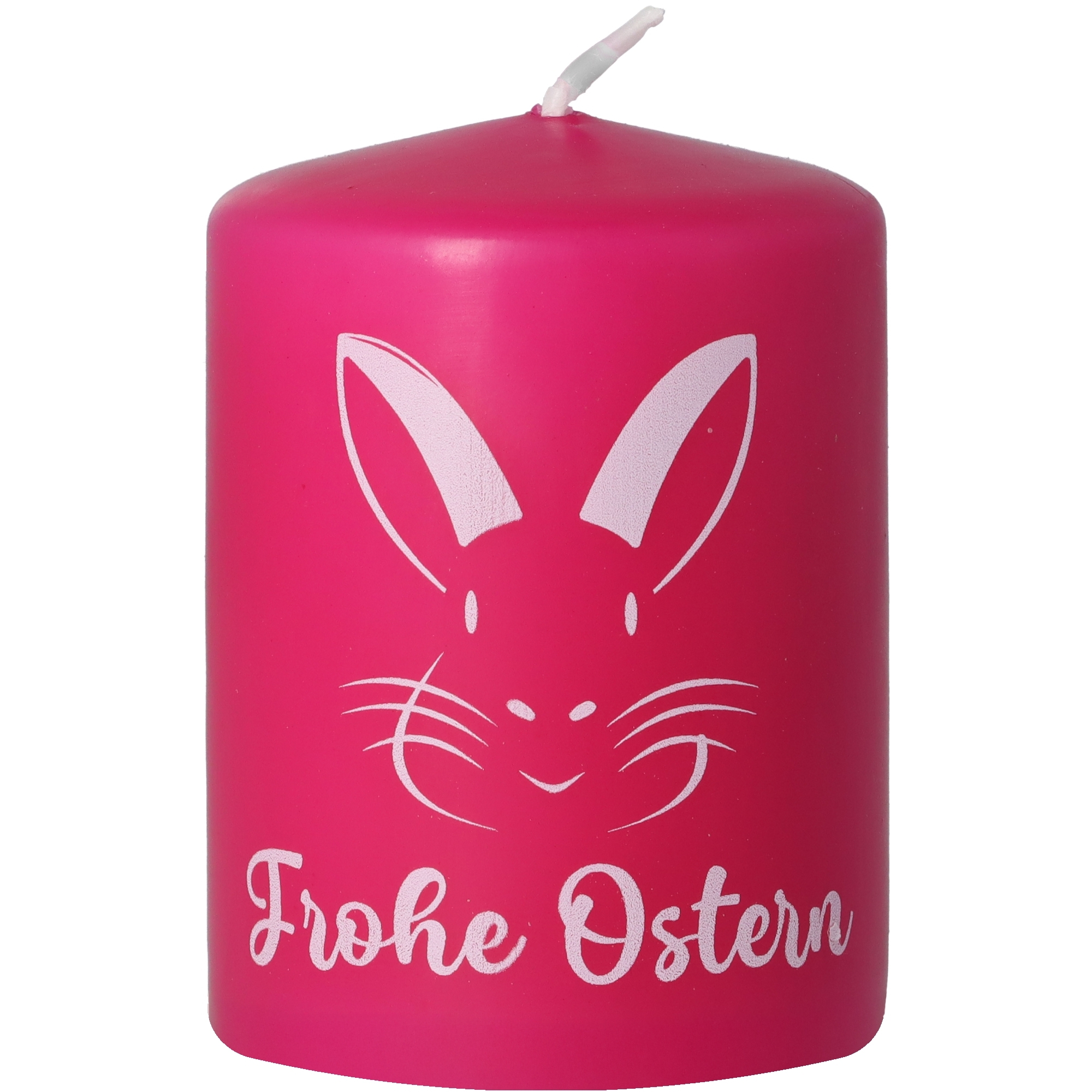 Stumpenkerze Pink "Frohe Ostern" Kerze