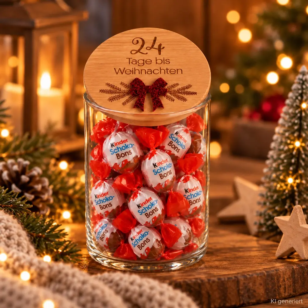Geschenkglas "24 Tage bis Weihnachten"