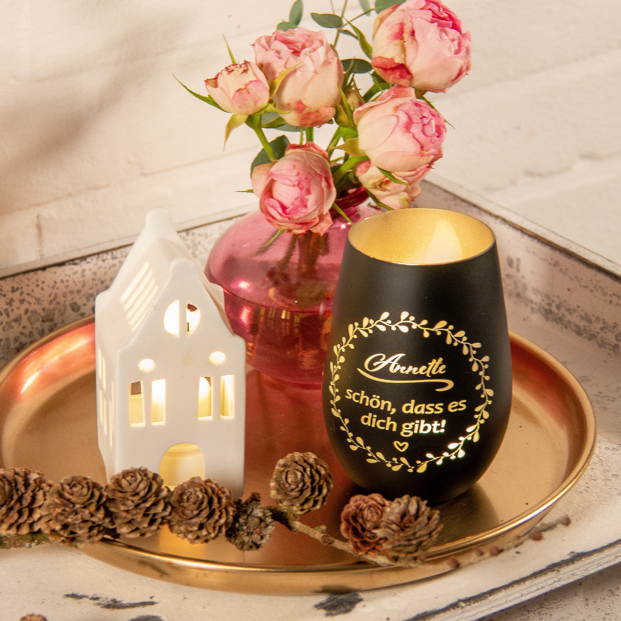Windlicht "Schön, dass es dich gibt" Windlicht "Schön, dass es dich gibt"