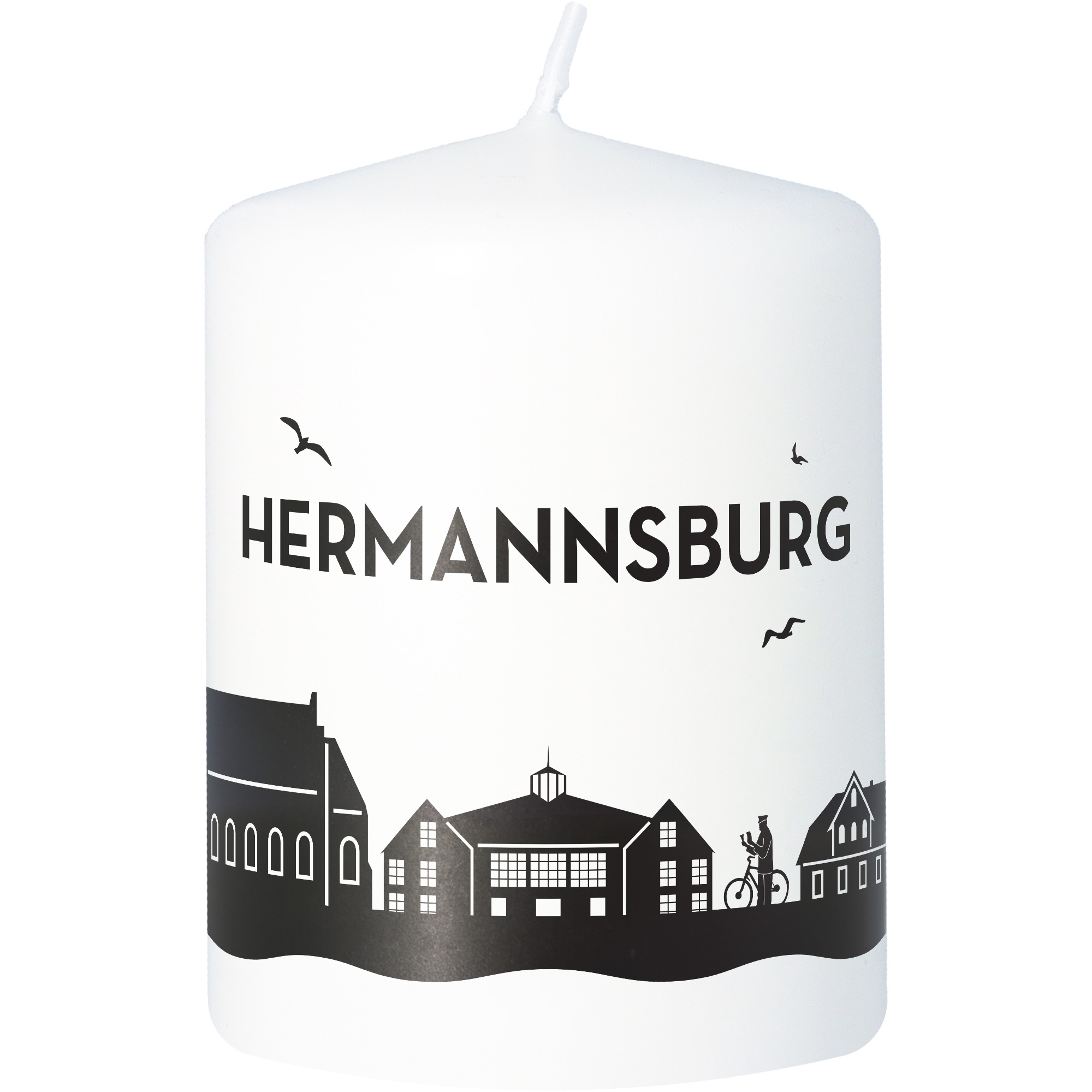 Stumpenkerze Skyline Hermannsburg Kerze, Person