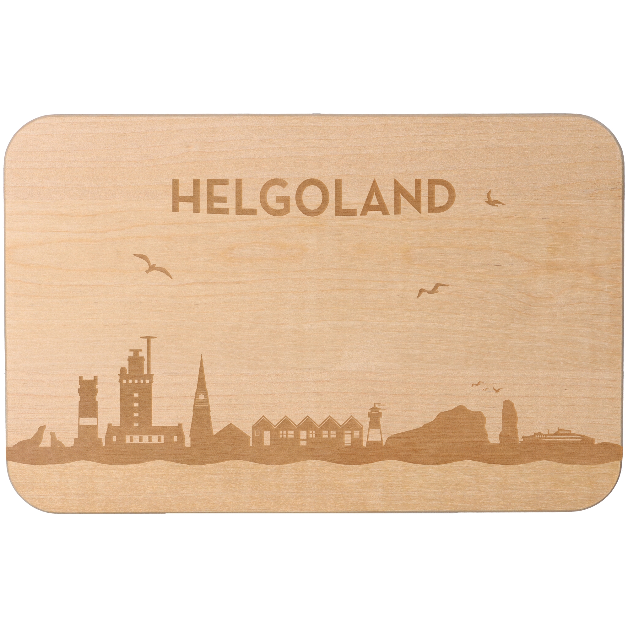 Frühstücksbrett Skyline Helgoland Holz, Sperrholz, Matte