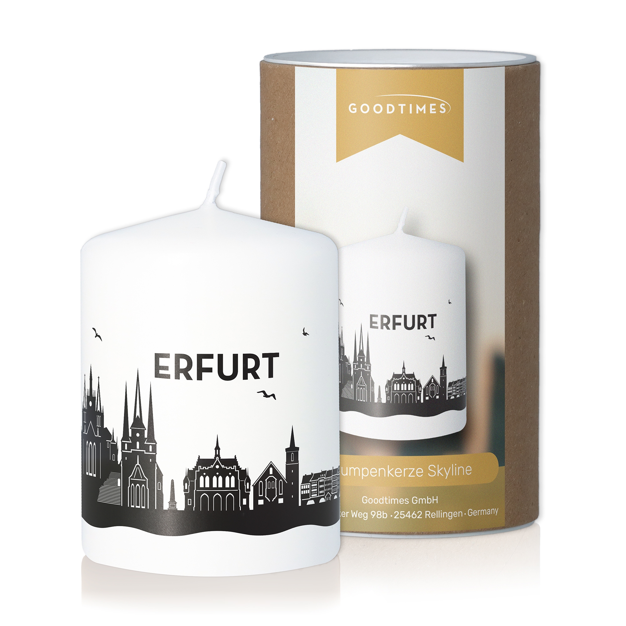 Stumpenkerze Skyline Erfurt Kerze