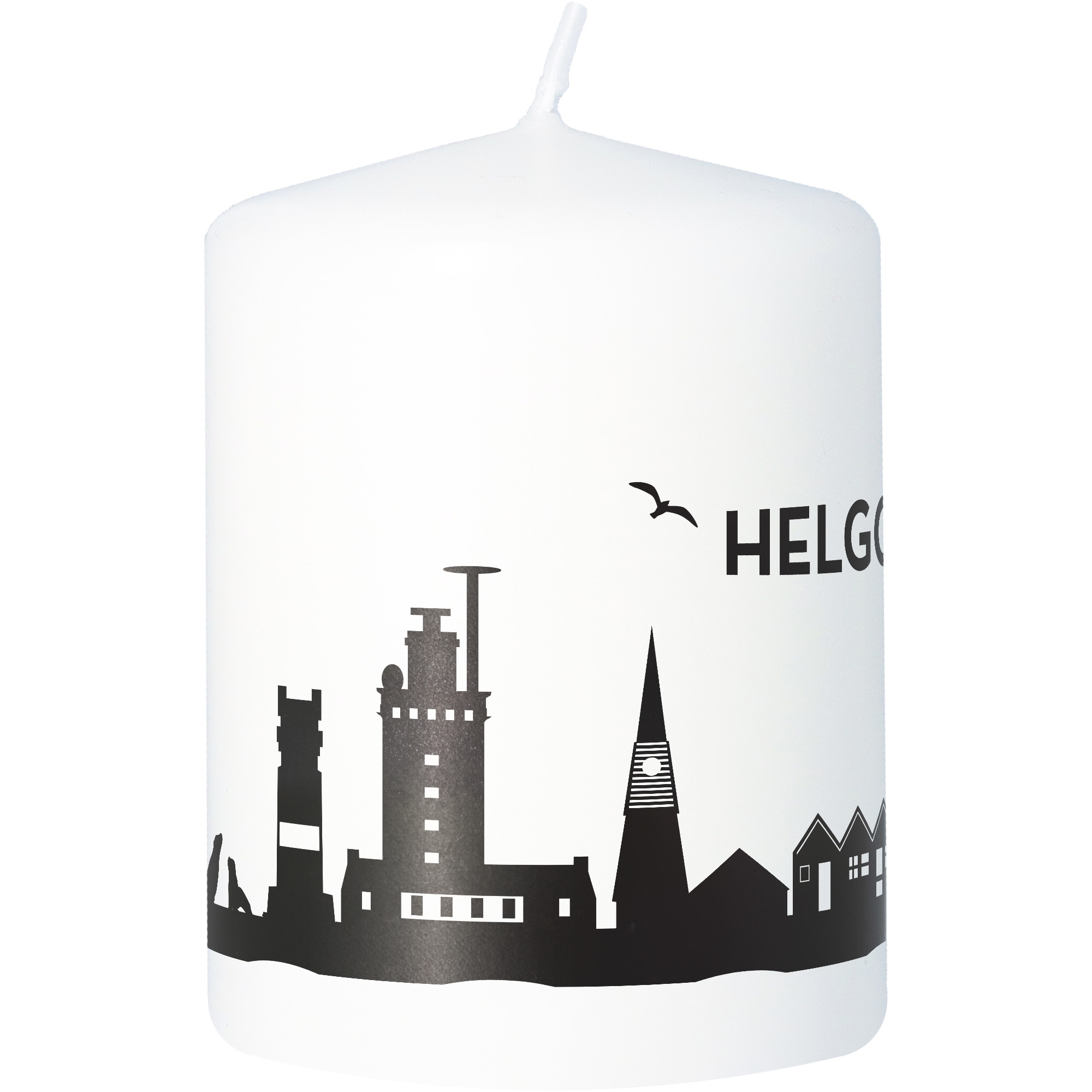 Stumpenkerze Skyline Helgoland Tier, Vogel, Kerze, Schloss, Festung
