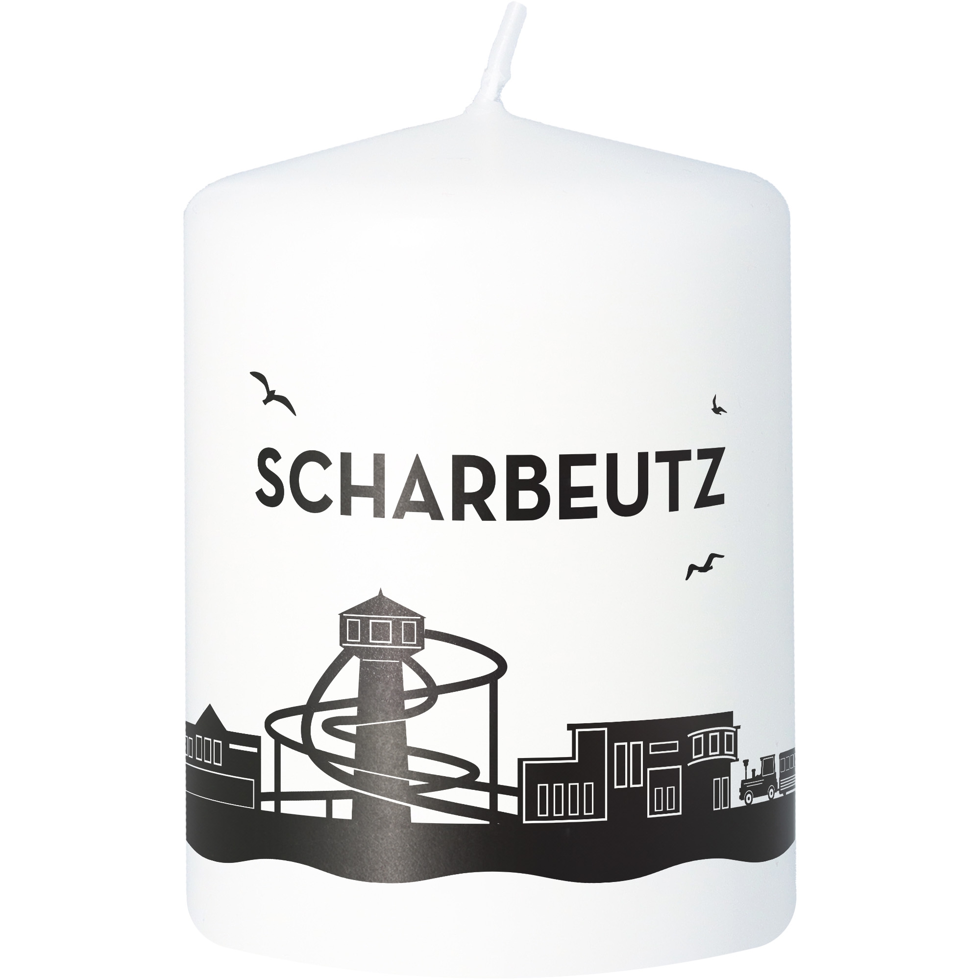 Stumpenkerze Skyline Scharbeutz Kerze