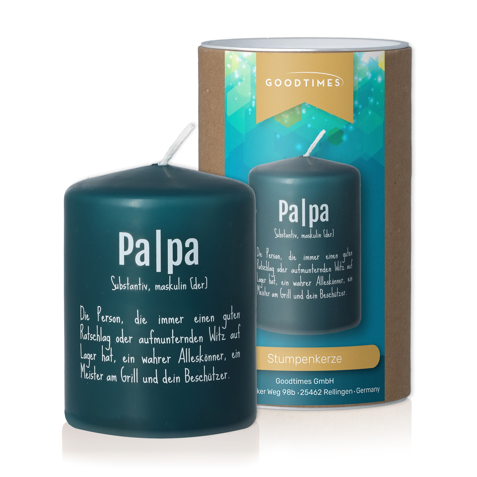 Stumpenkerze "Papa Definition" Kerze