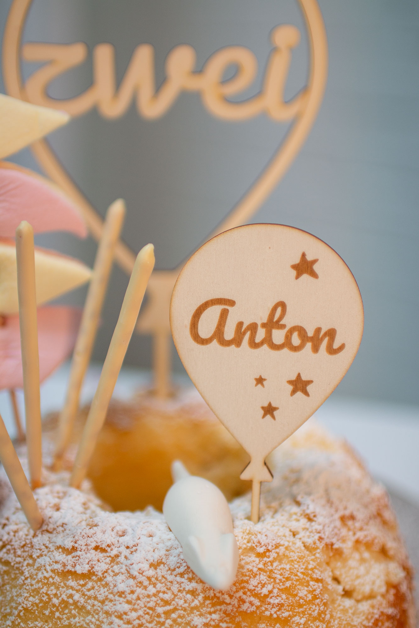 Cake Topper Ballon mit Sternen