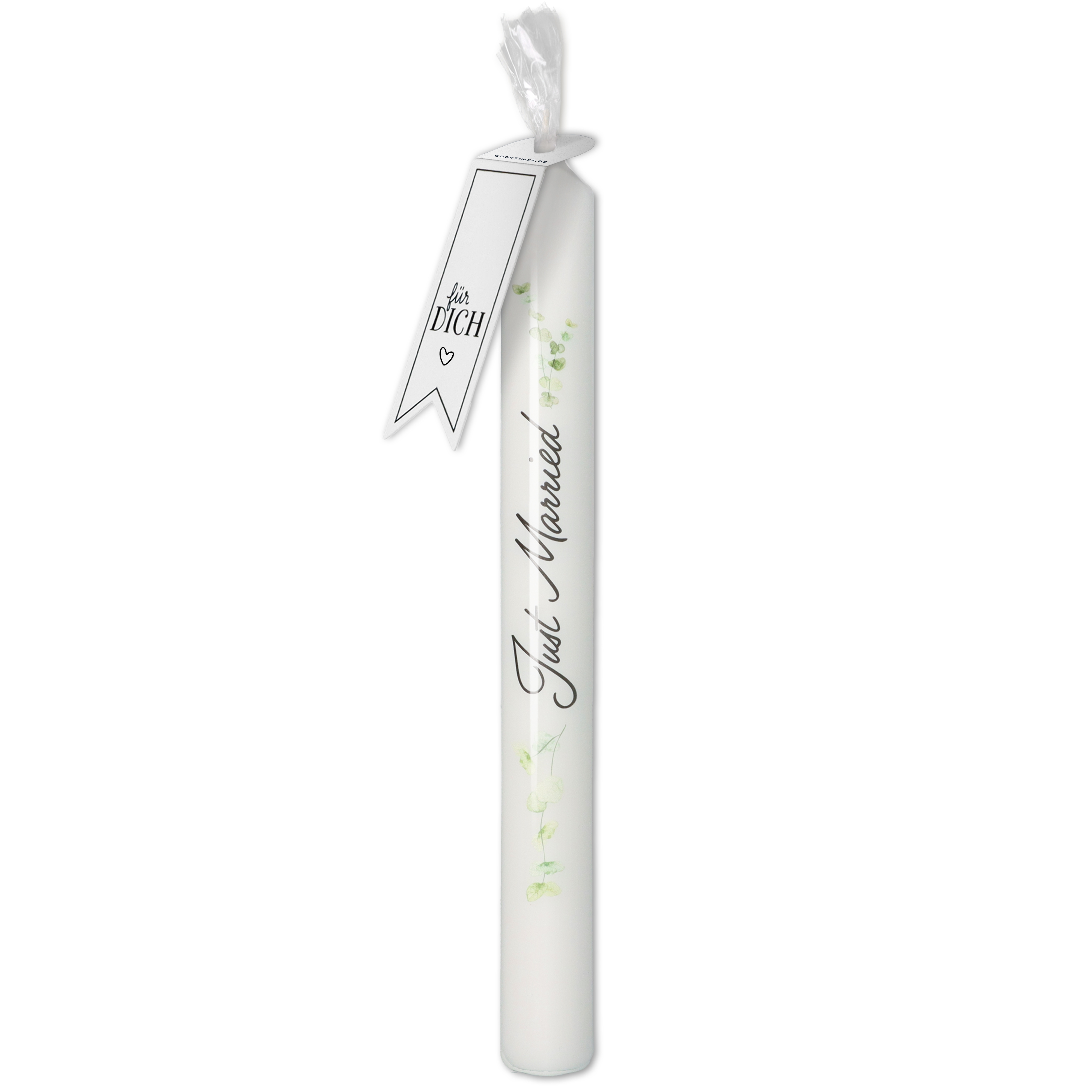 Stabkerze Eukalyptus "Just Married"