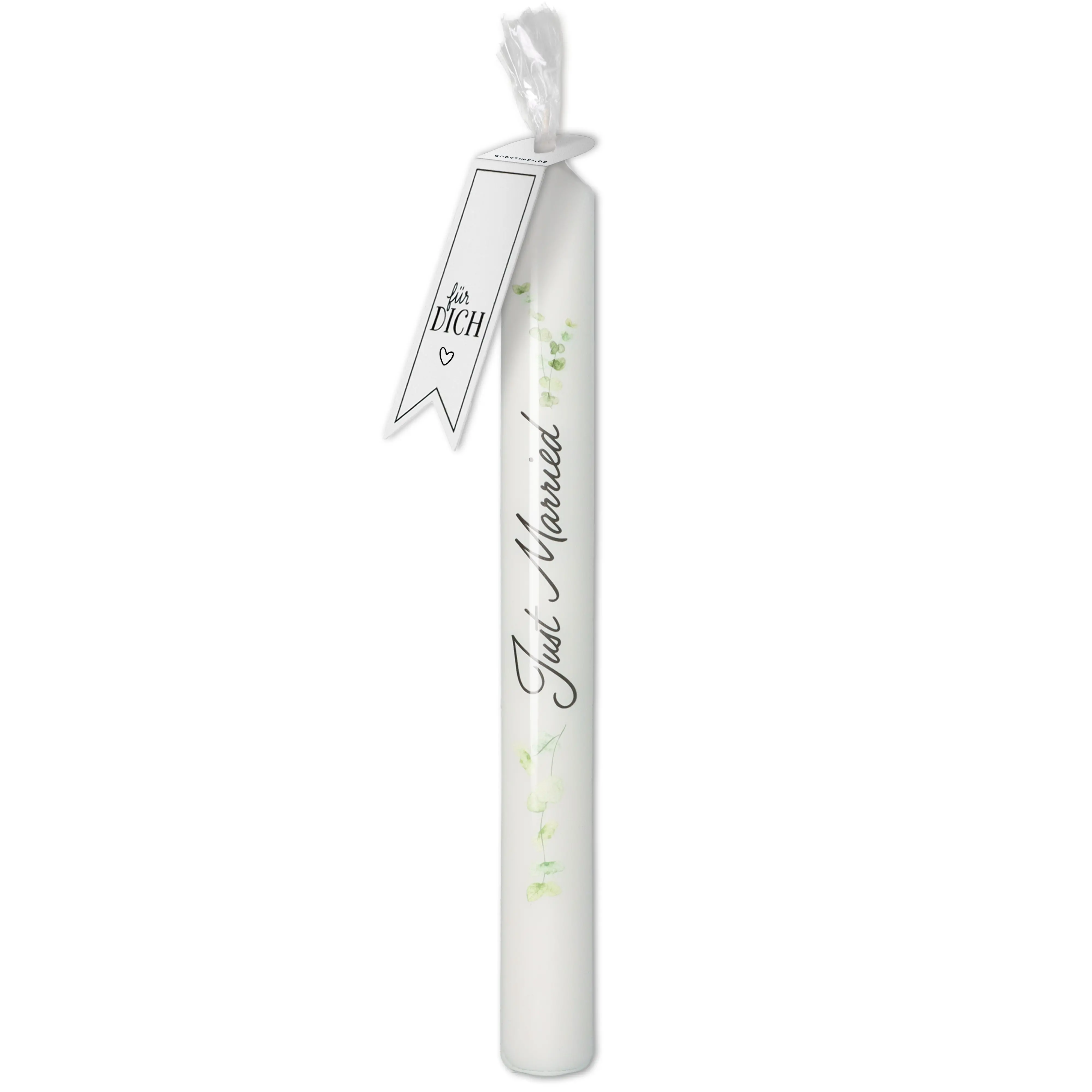 Stabkerze Eukalyptus "Just Married"