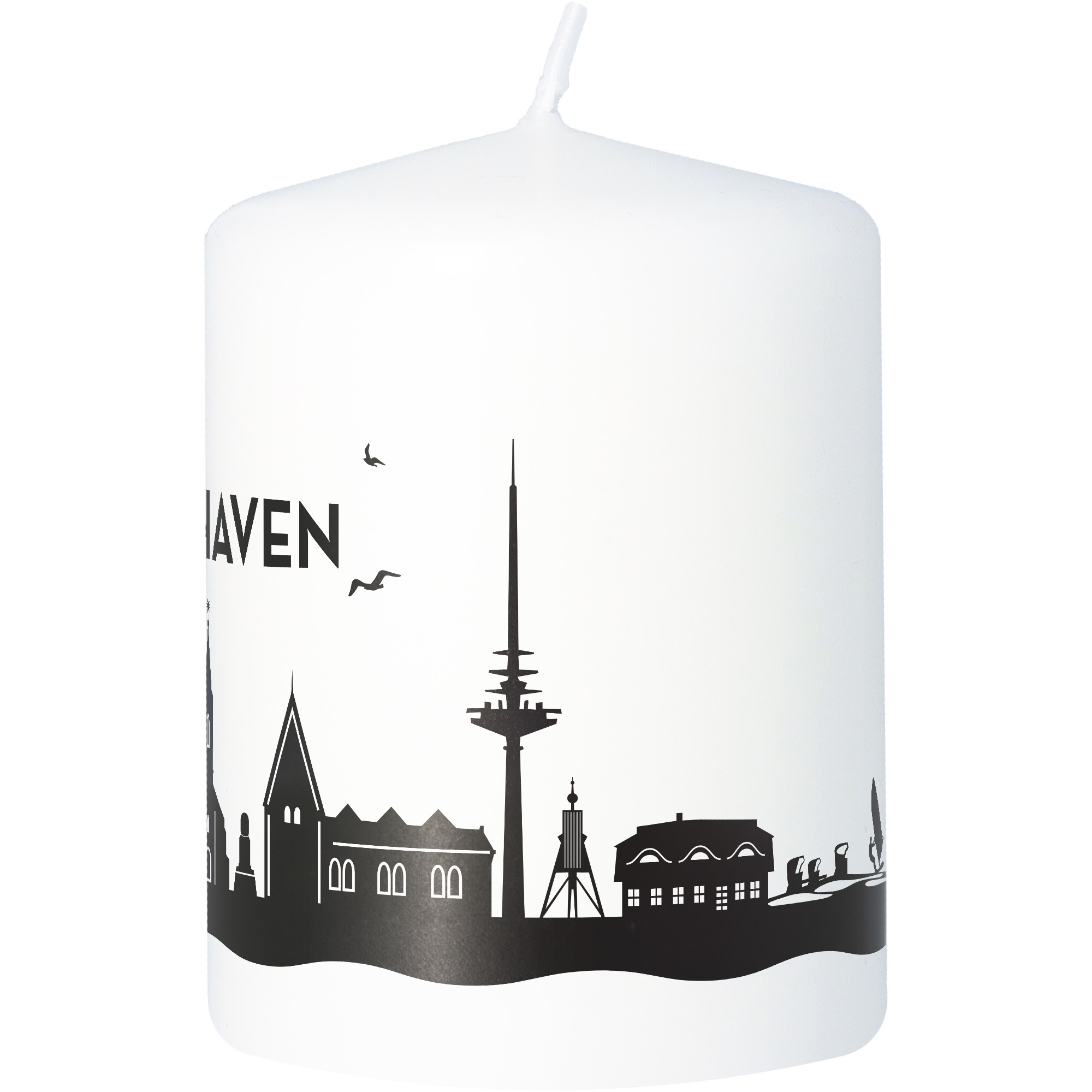 Stumpenkerze Skyline Cuxhaven Stumpenkerze Skyline Cuxhaven