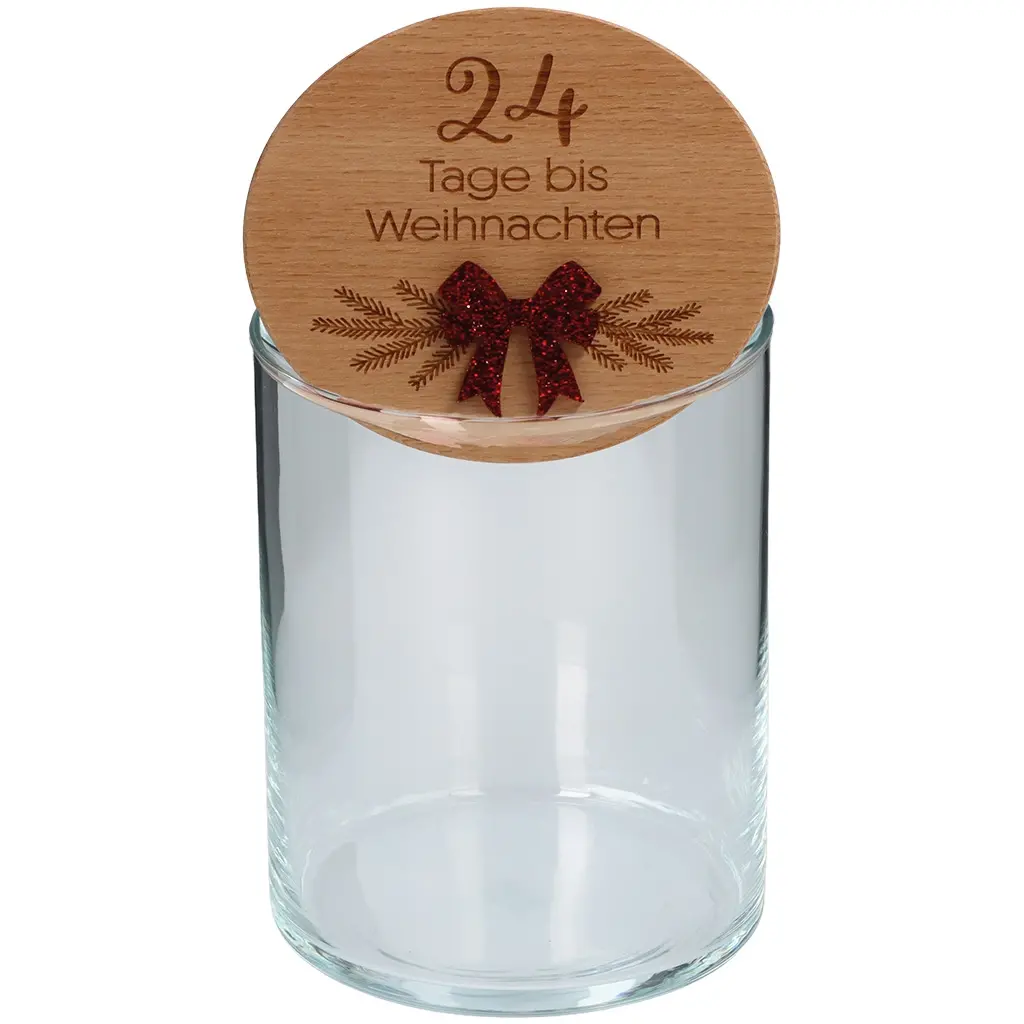 Geschenkglas "24 Tage bis Weihnachten"