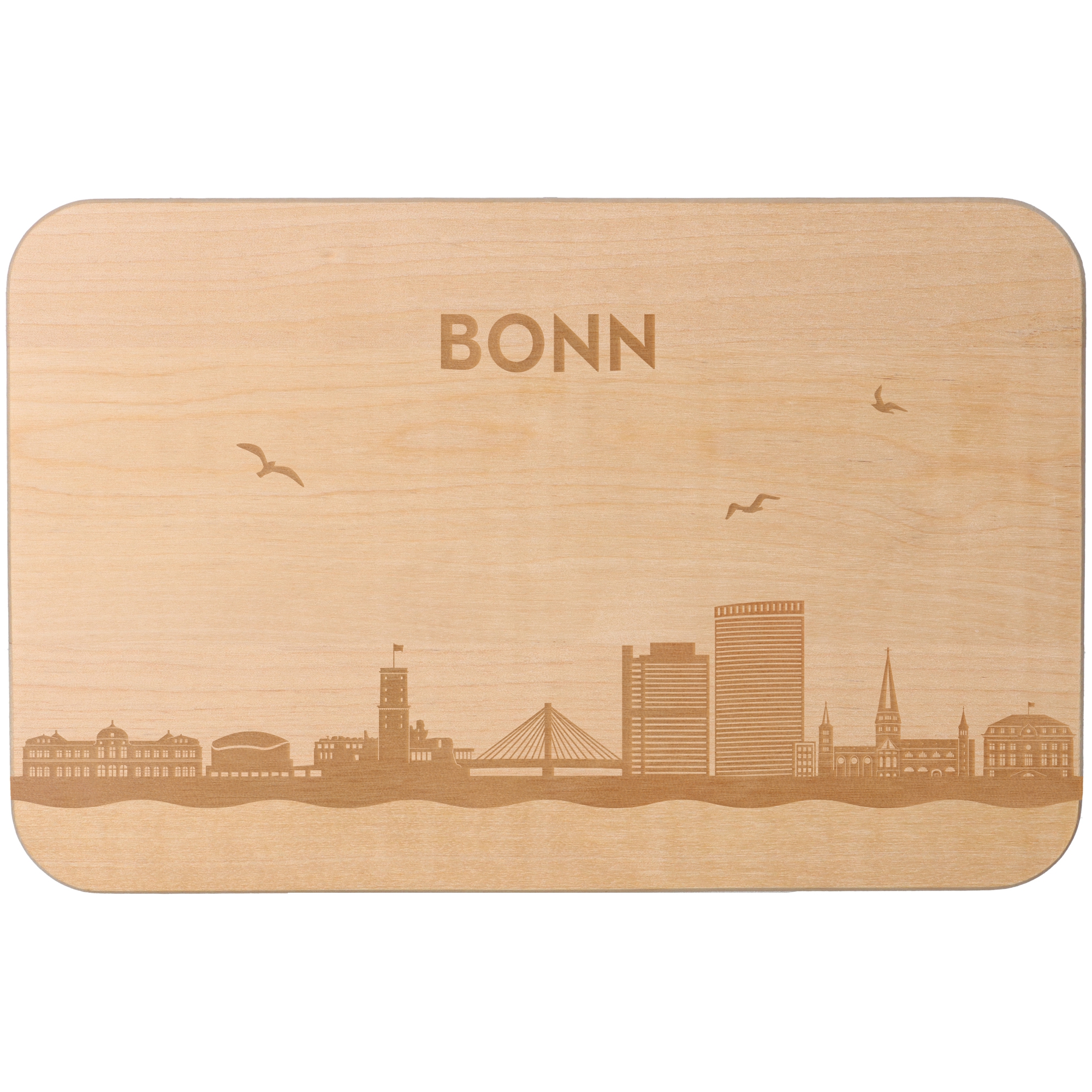 Frühstücksbrett Skyline Bonn Sperrholz, Holz, Matte