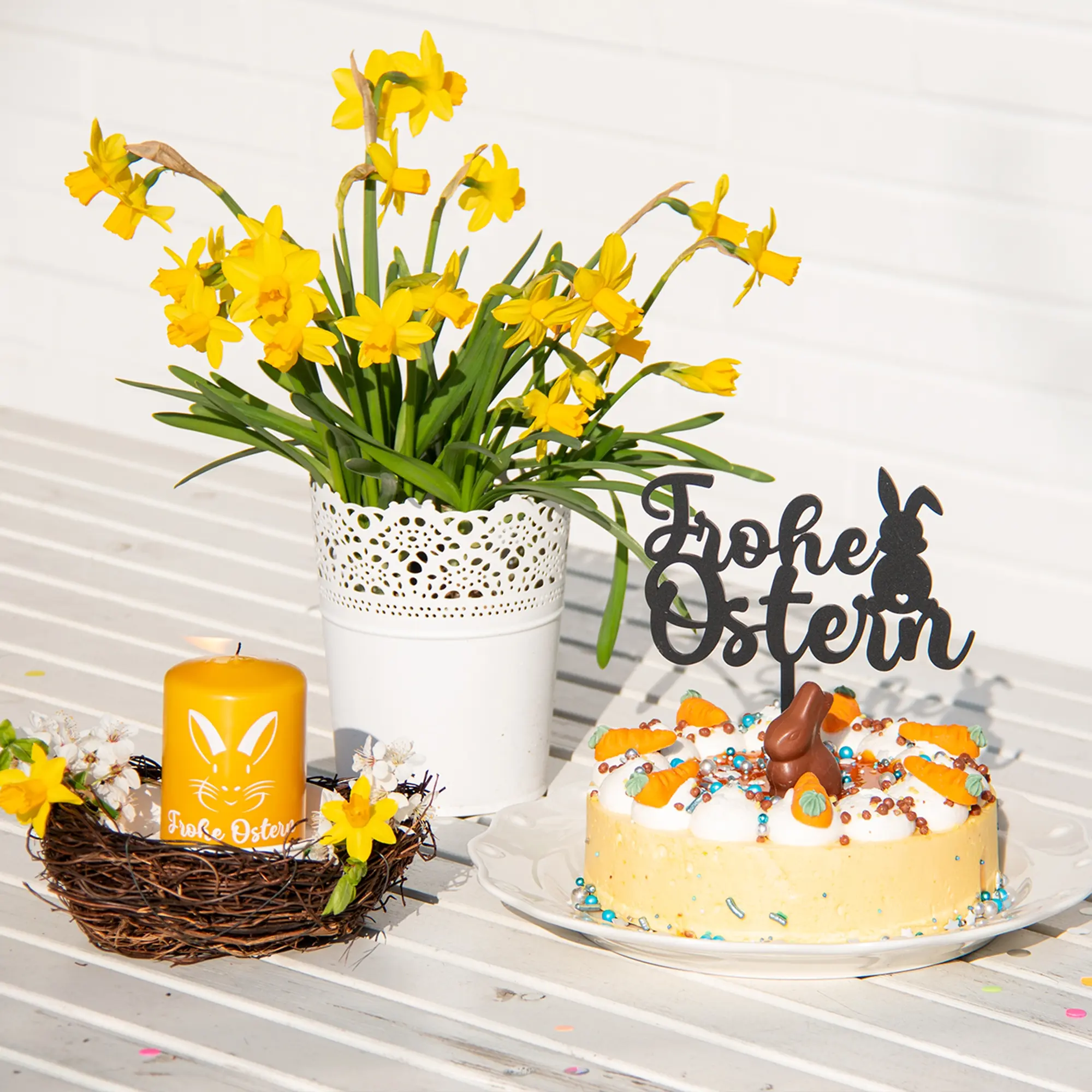 Cake Topper "Frohe Ostern" Acryl