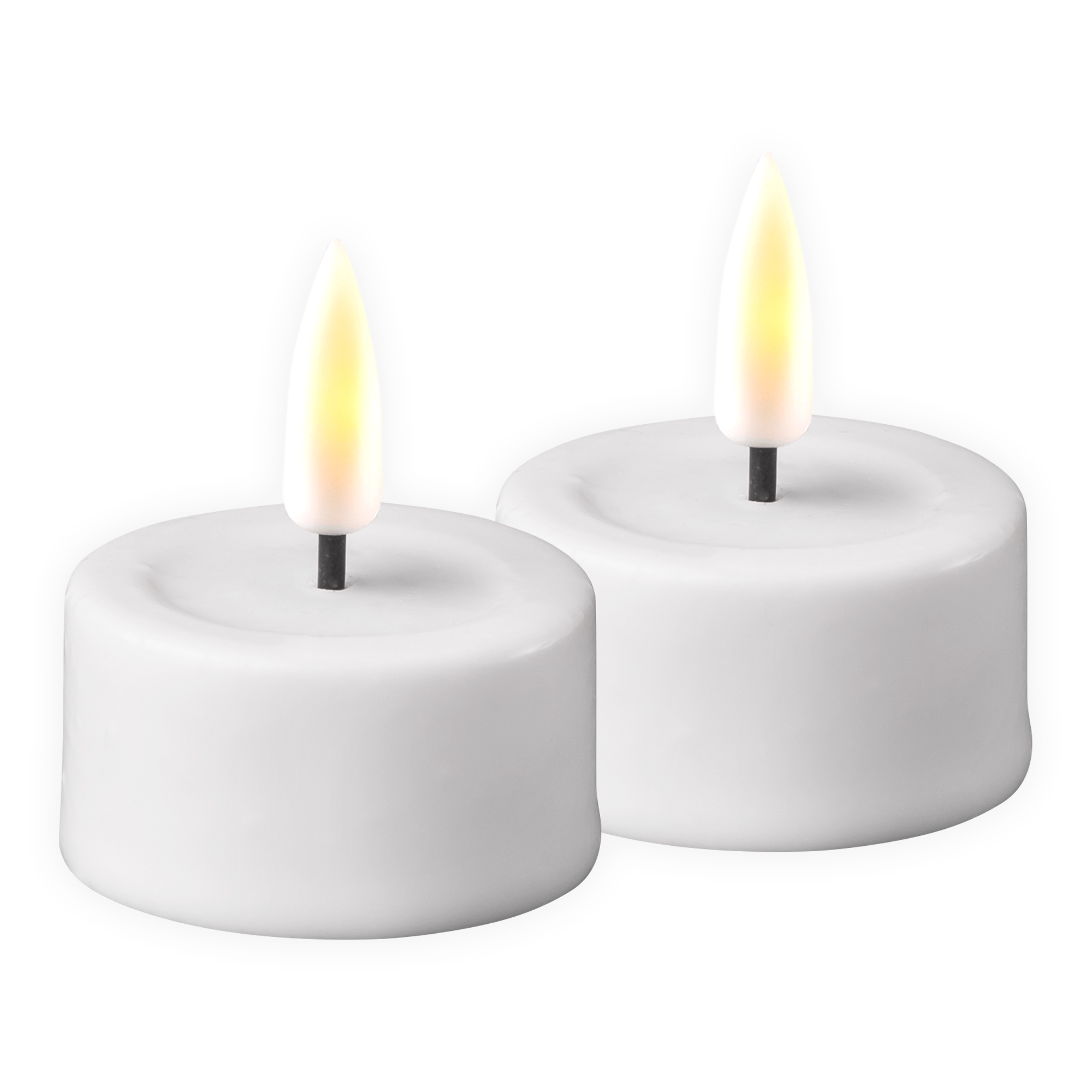 Deluxe Homeart Teelicht Weiß, 2 Stück Kerze