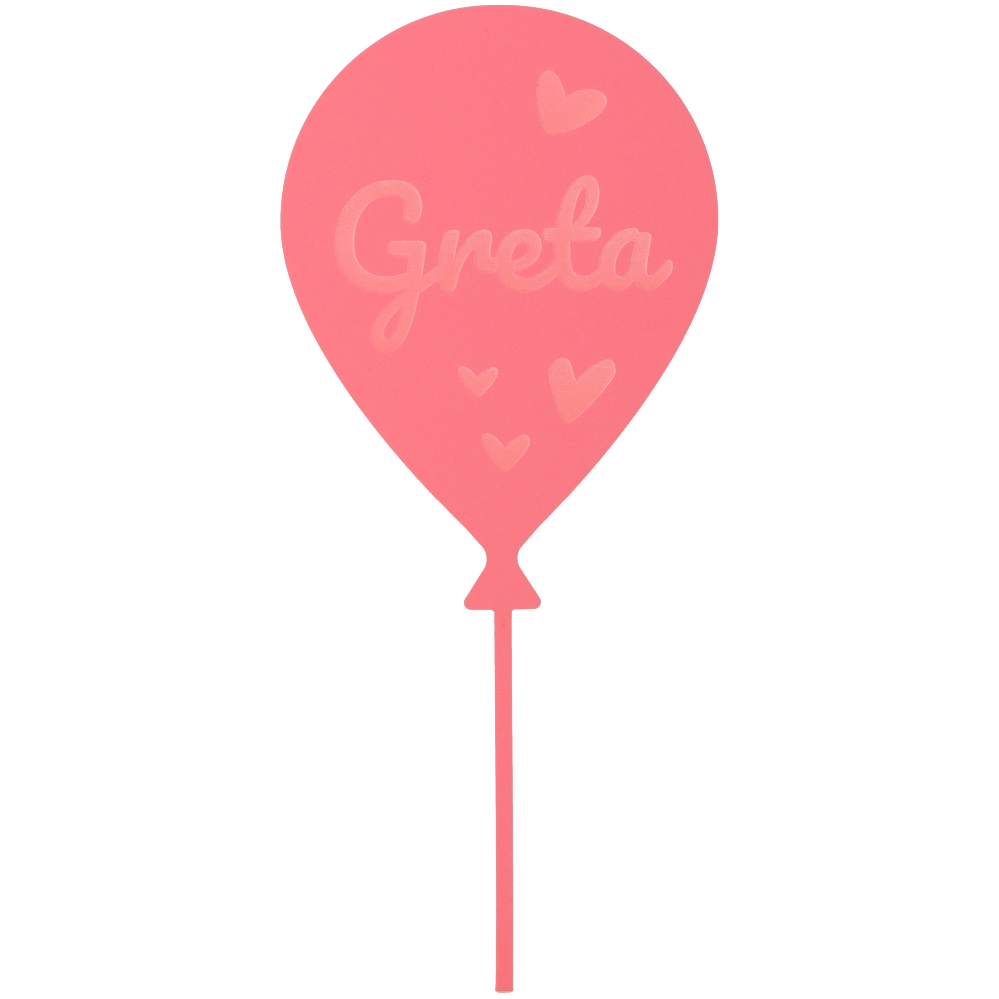 Cake Topper Ballon mit Herzen Rosa