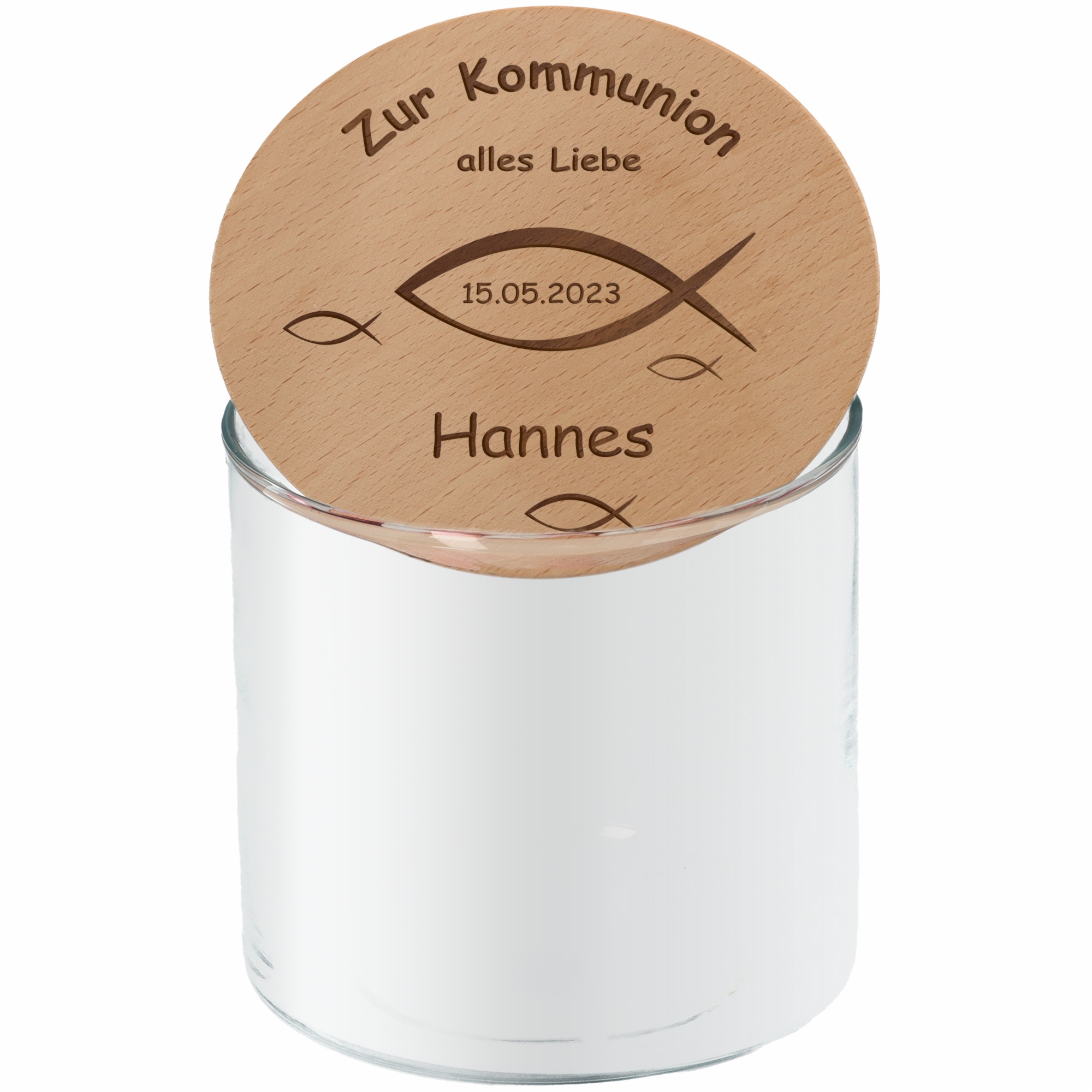 6a2d2142cc7829b28f3cb264d6f94904d074433e Geschenkglas "Zur Kommunion"