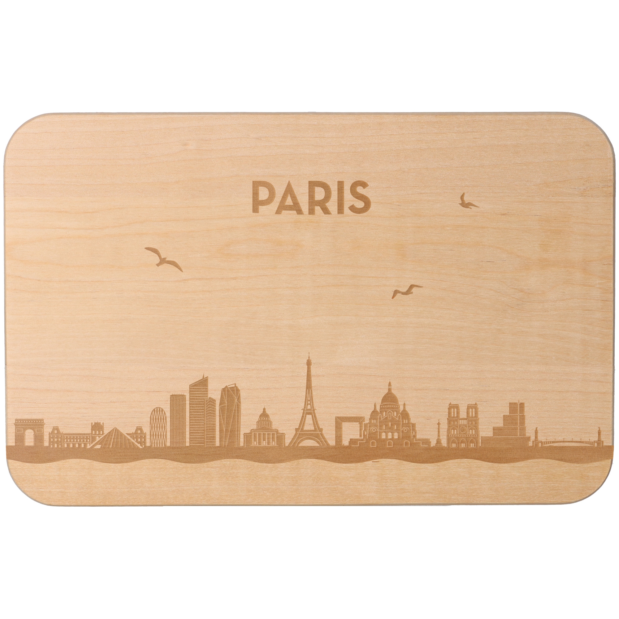 Frühstücksbrett Skyline Paris Holz, Sperrholz, Matte