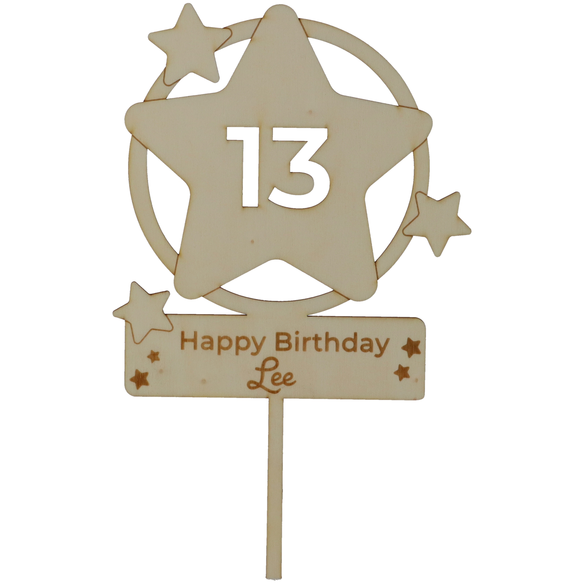 Cake Topper "Happy Birthday" Stern