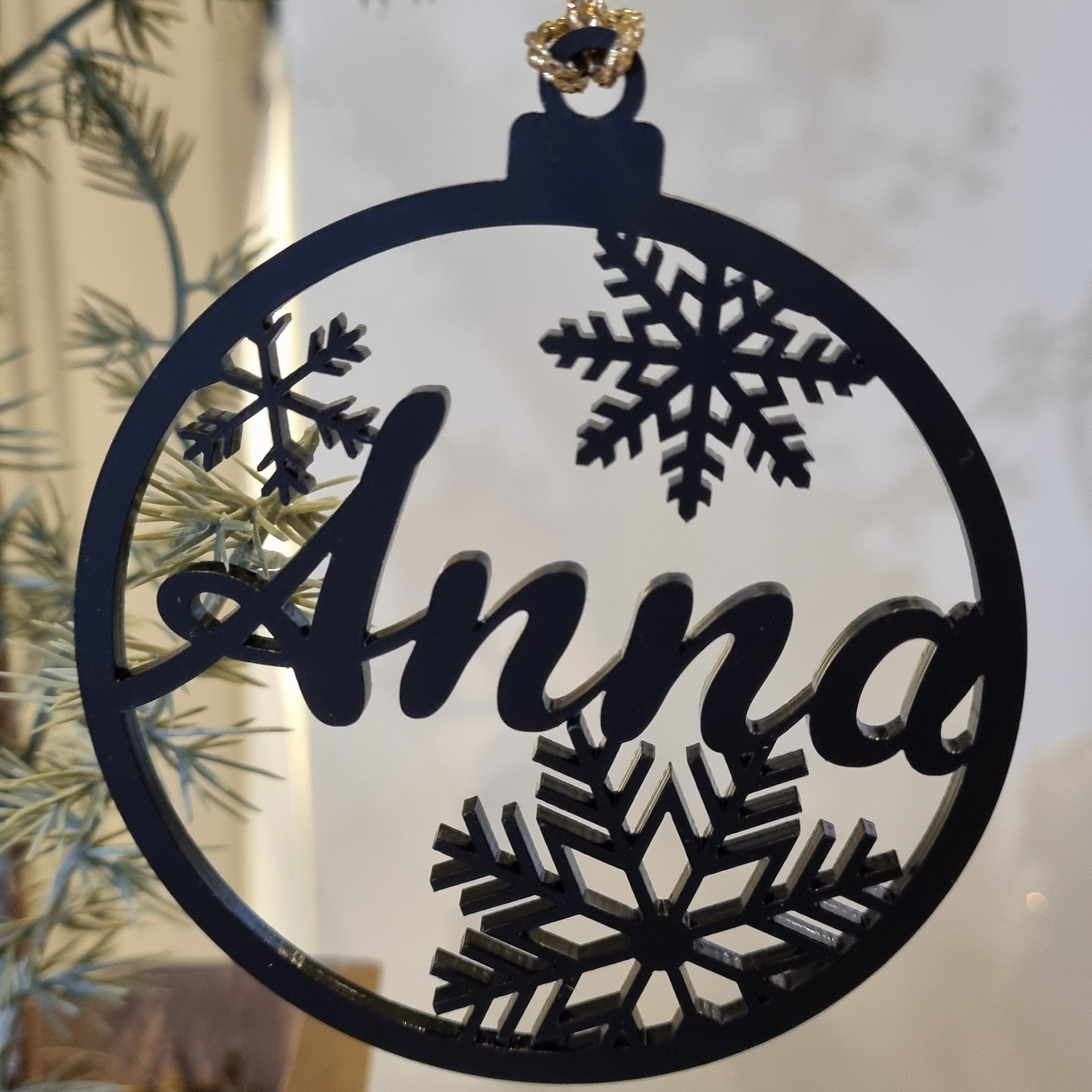 Geschenkanhänger Baumkugel Schwarz Geschenkanhänger Baumkugel Schwarz