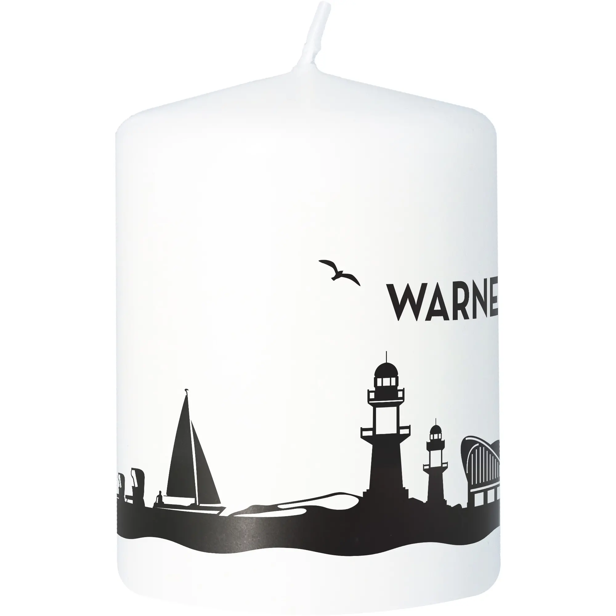 Stumpenkerze Skyline Warnemünde Tier, Vogel