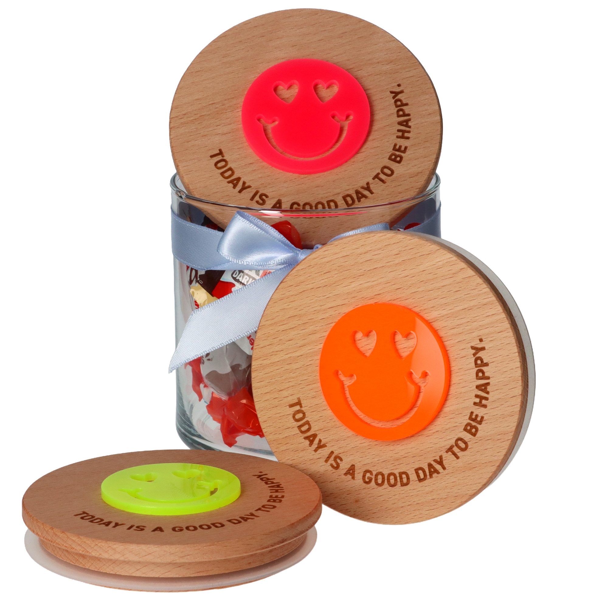 Geschenkglas "GOOD DAY" Neonpink