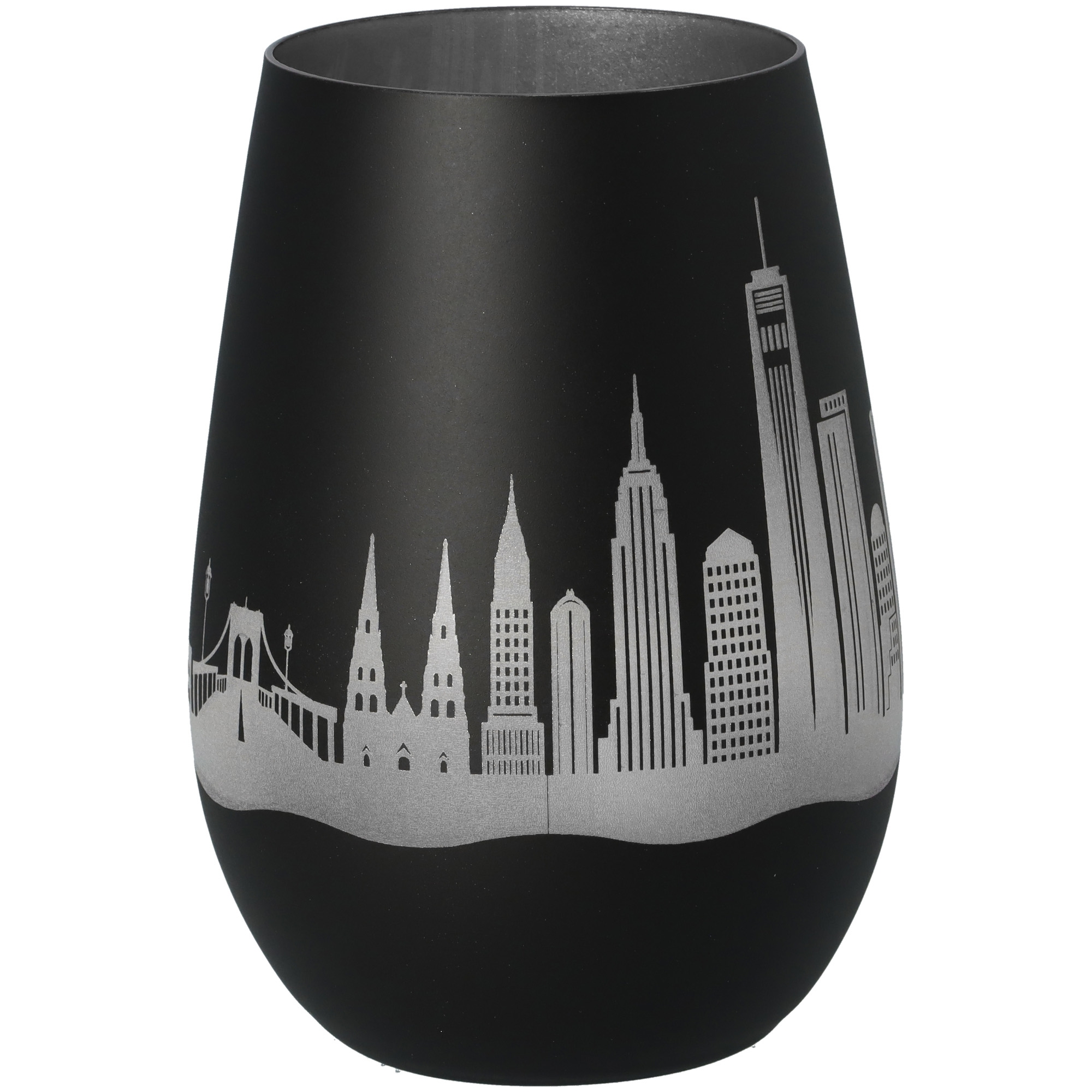 Goodtimes Windlicht Skyline New York Schwarz/Silber