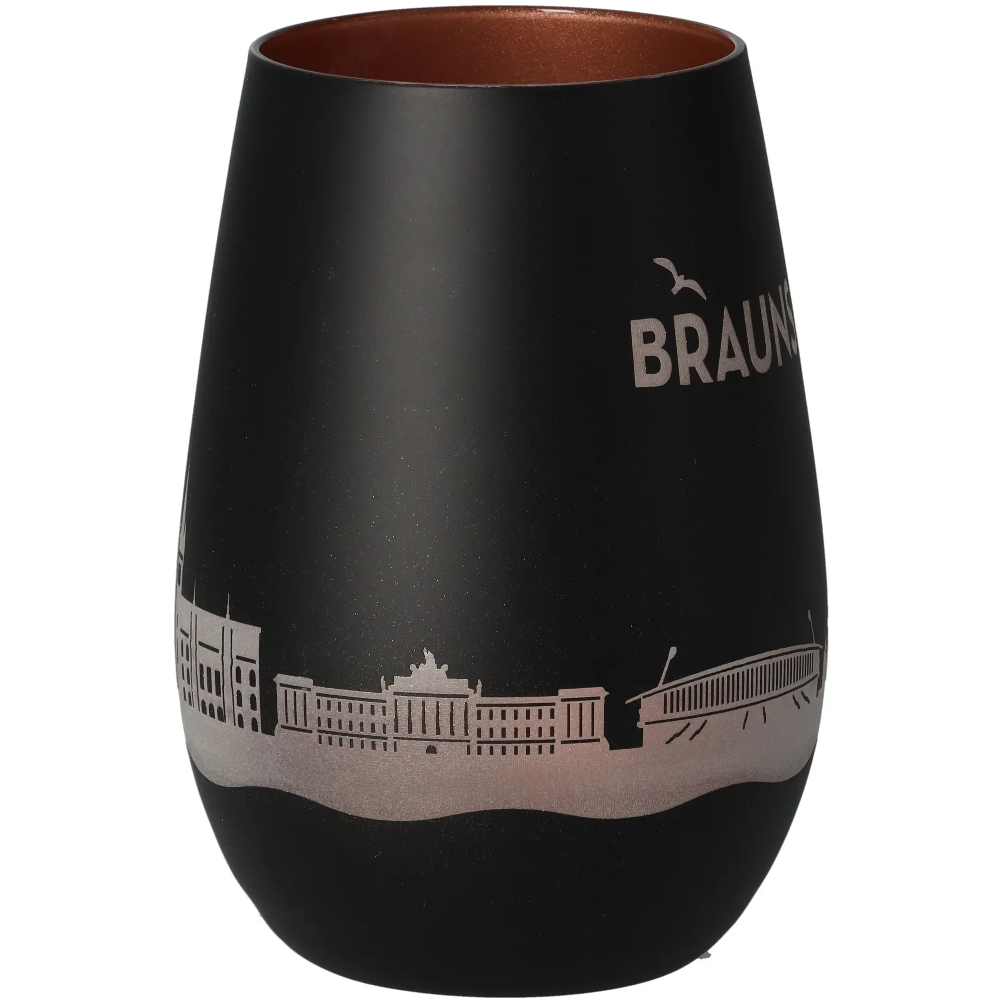 vase, glas, schwarz, stadtansicht, deko