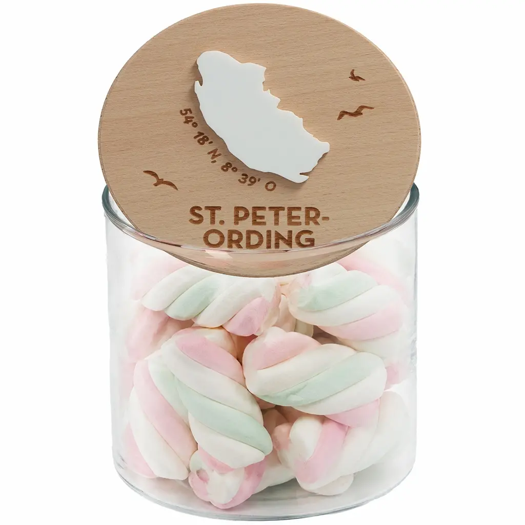 Geschenkglas Skyline "St. Peter-Ording Silhouette" Weiß