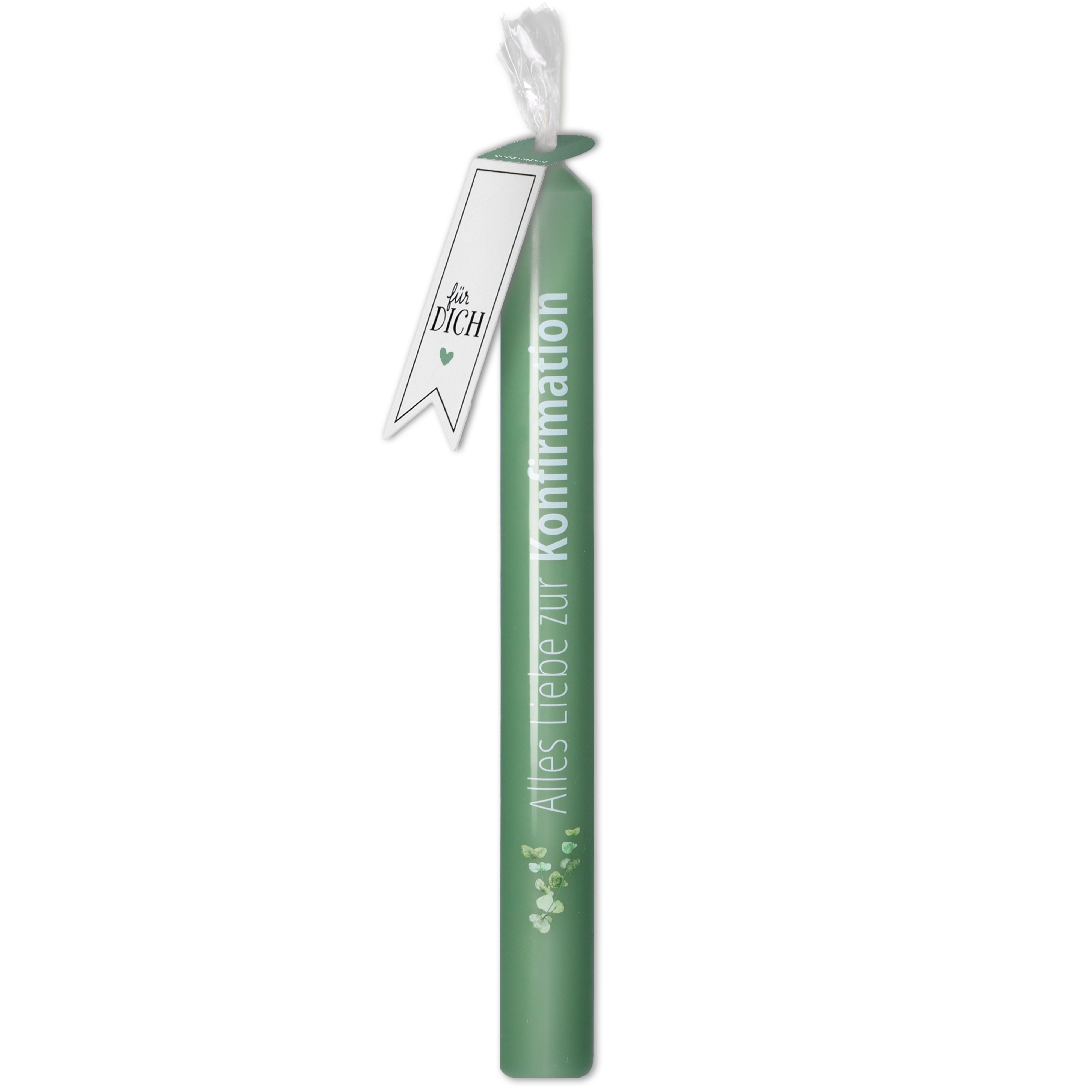 Stabkerze Smaragd "Alles Liebe zur Konfirmation" Stabkerze Smaragd "Alles Liebe zur Konfirmation"
