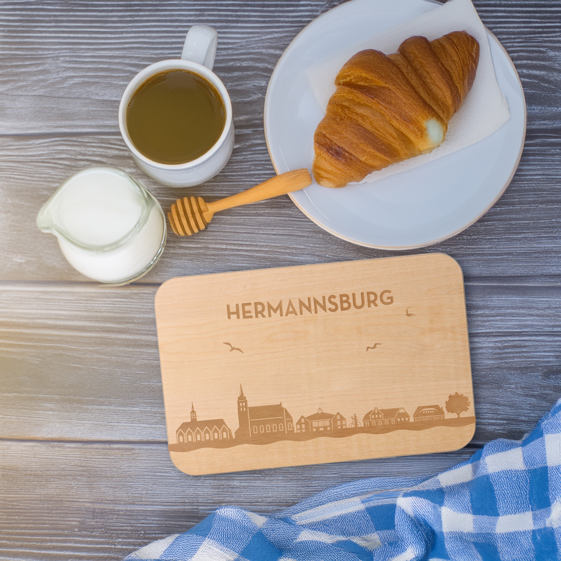 Frühstücksbrett Skyline Hermannsburg Essen