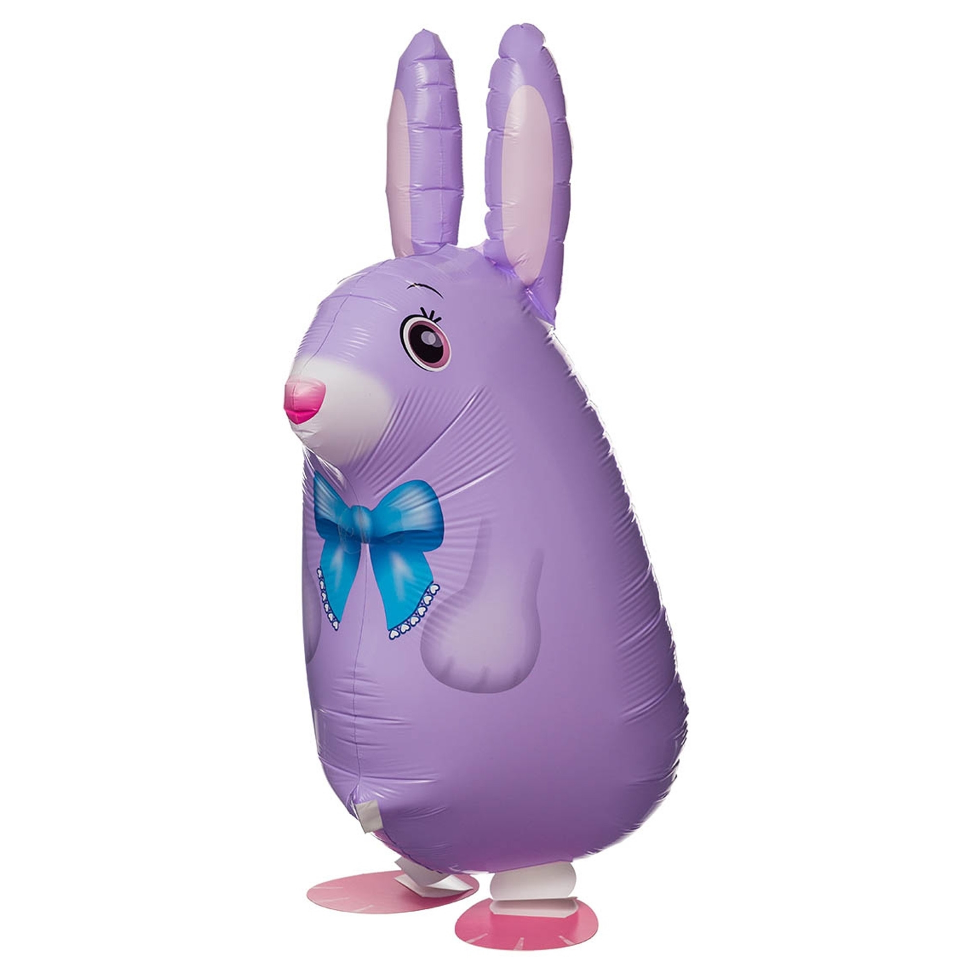 Riesenballon, Hase, lila Ballon, Dekorationsballon, blaue Schleife