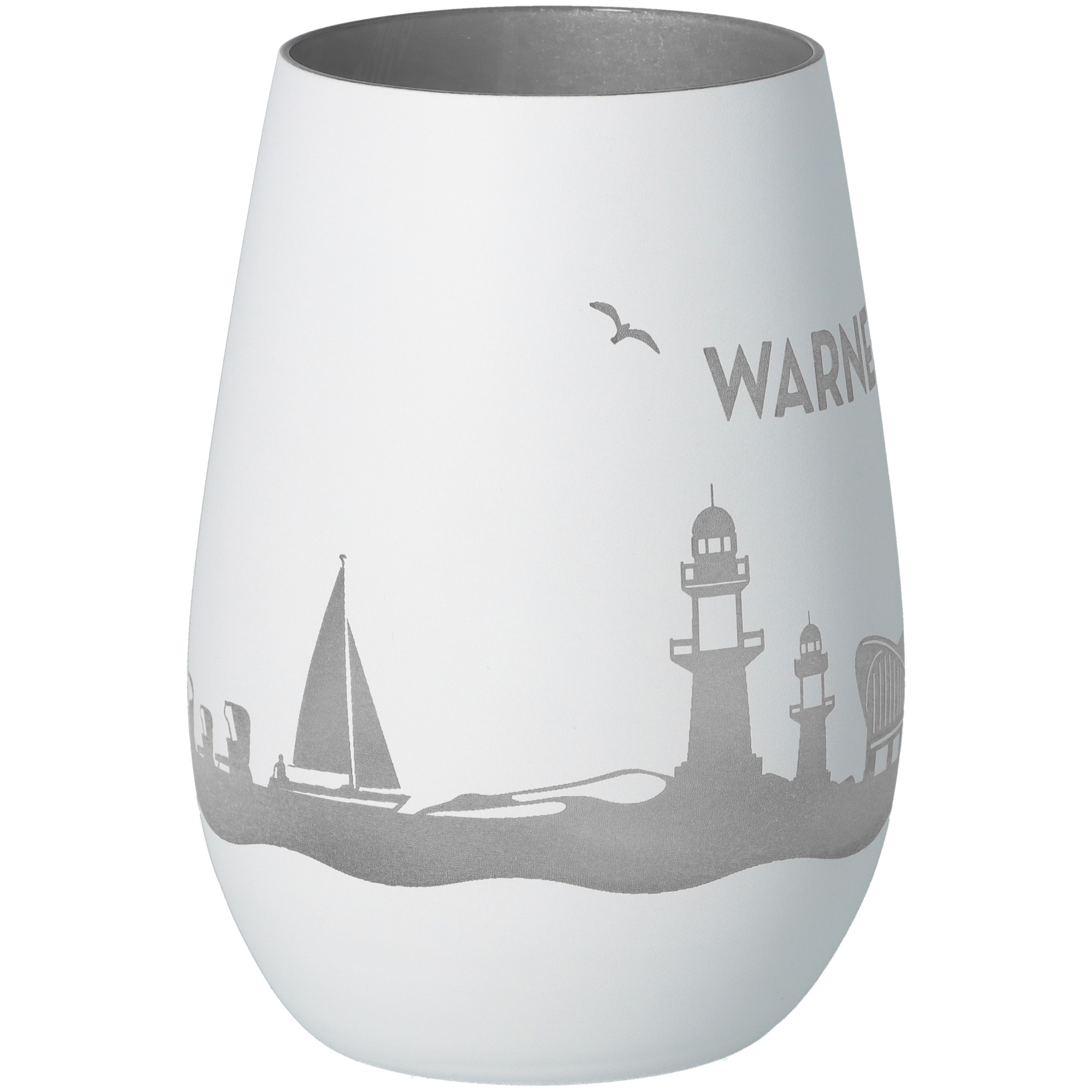 Windlicht Skyline Warnemünde Töpferei, Glas, Einmachglas