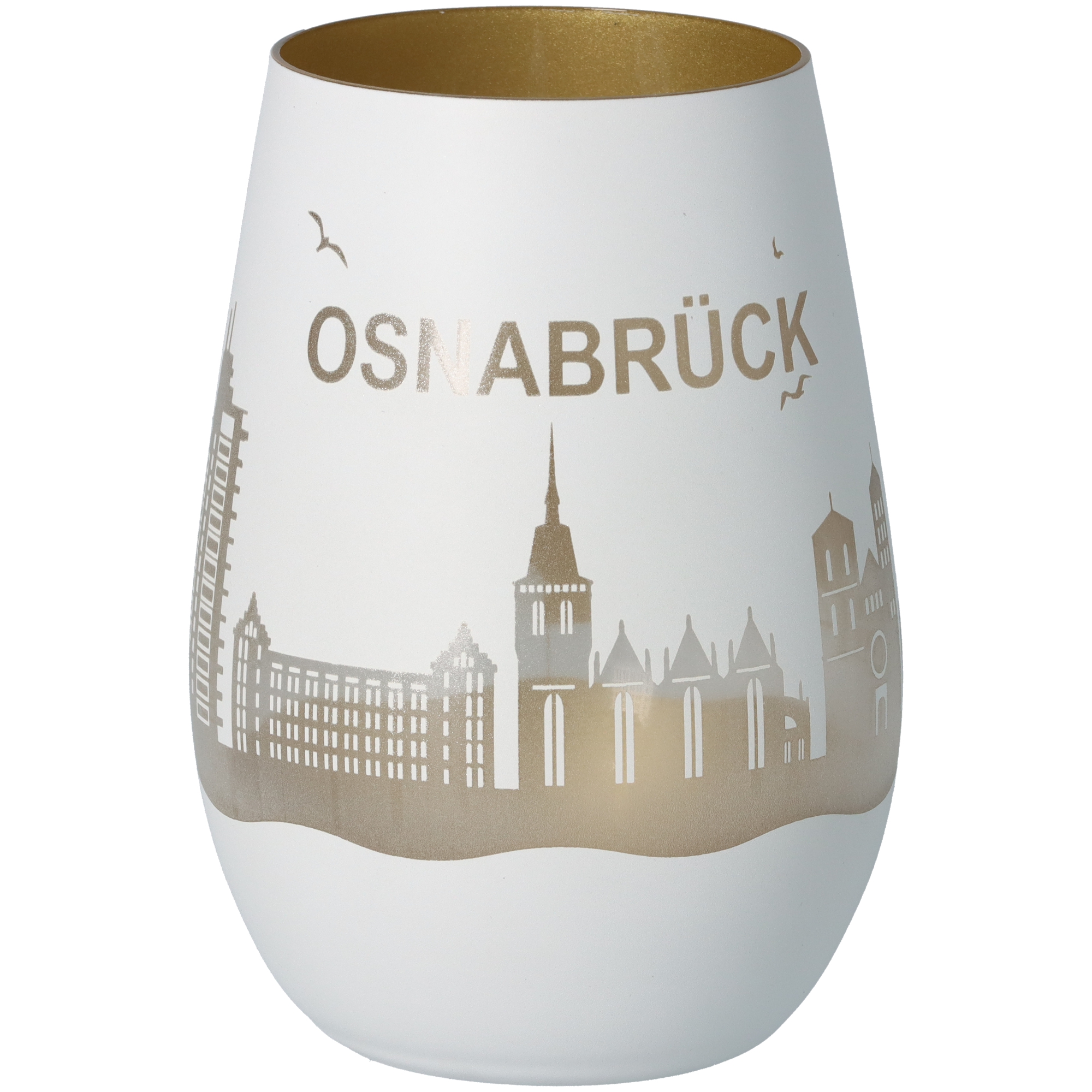 Windlicht Skyline Osnabrück Töpferei, Krug, Porzellan, Lampe, Glas