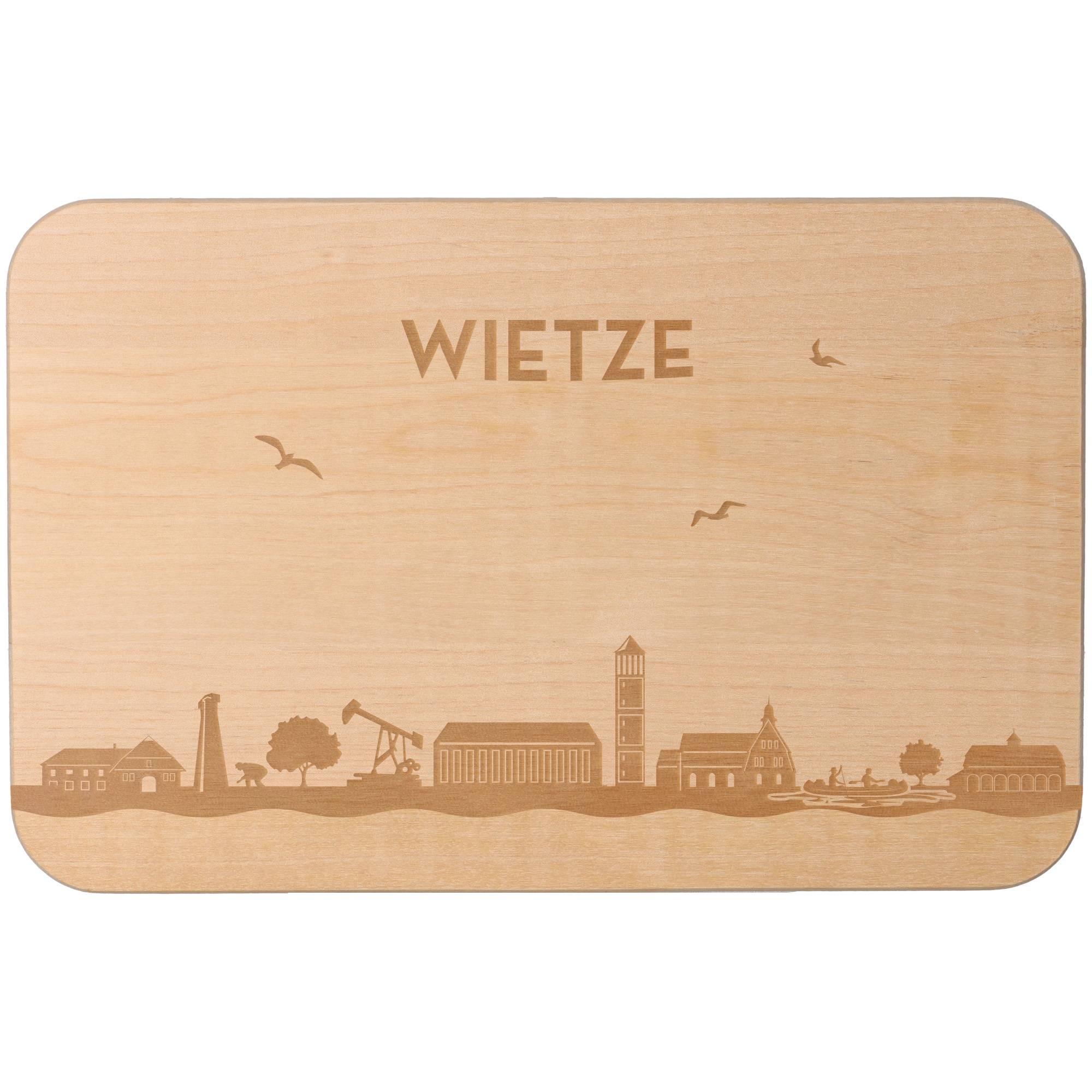 Frühstücksbrett Skyline Wietze Sperrholz, Holz, Matte