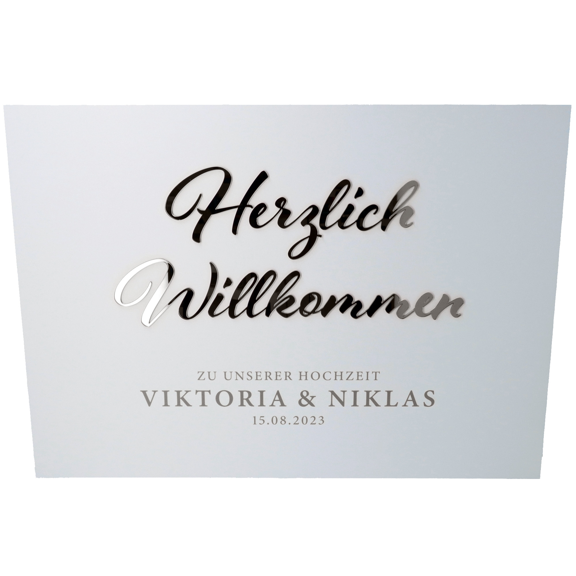 Willkommensschild Hochzeit Silber groß Willkommensschild Hochzeit Silber groß